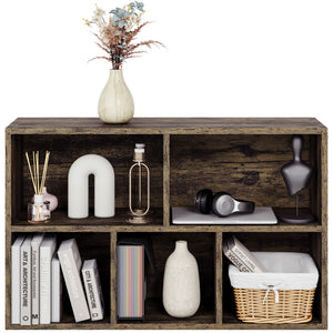 5-Cube Storage Cabinet Unit, Dark Wood