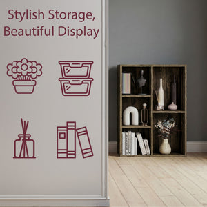 5-Cube Storage Cabinet Unit, Dark Wood