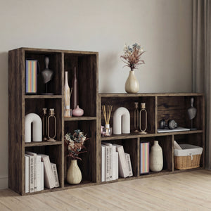 5-Cube Storage Cabinet Unit, Dark Wood