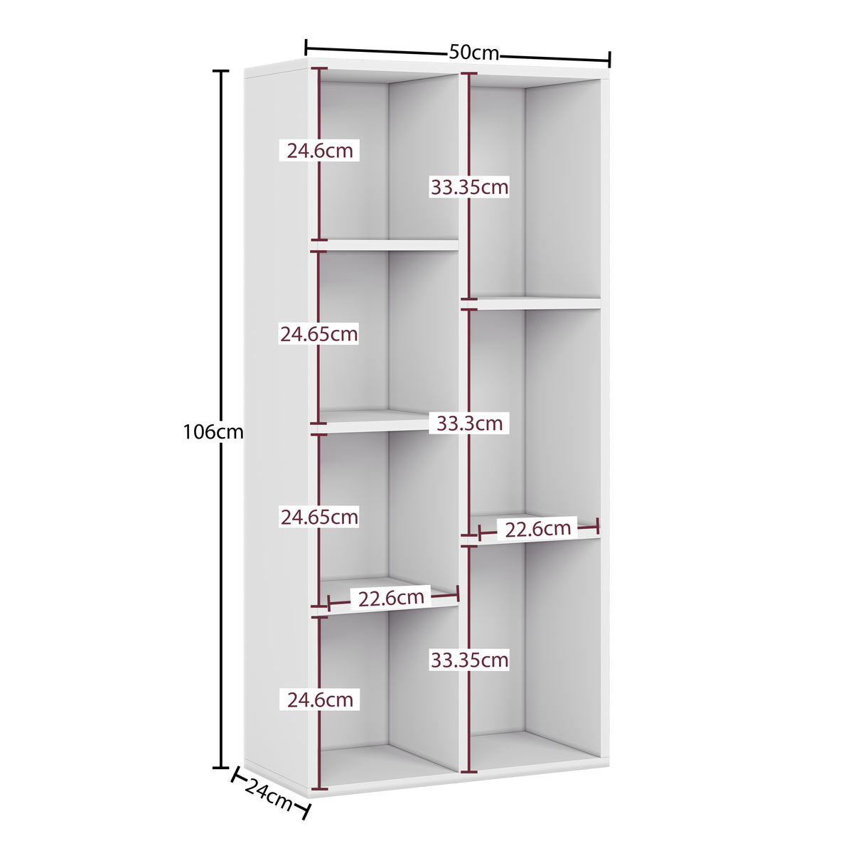 7-Cube Storage Cabinet Unit, White