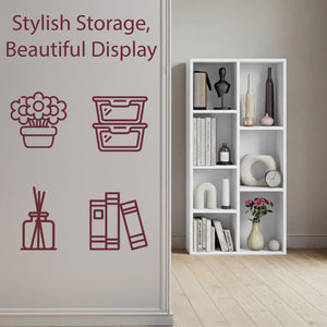 7-Cube Storage Cabinet Unit, White