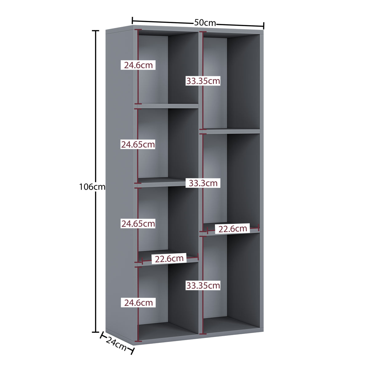 7-Cube Storage Cabinet Unit, Grey