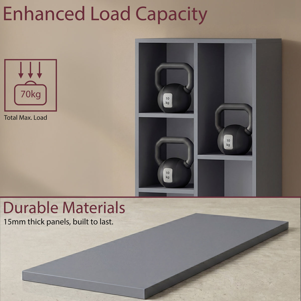 7-Cube Storage Cabinet Unit, Grey