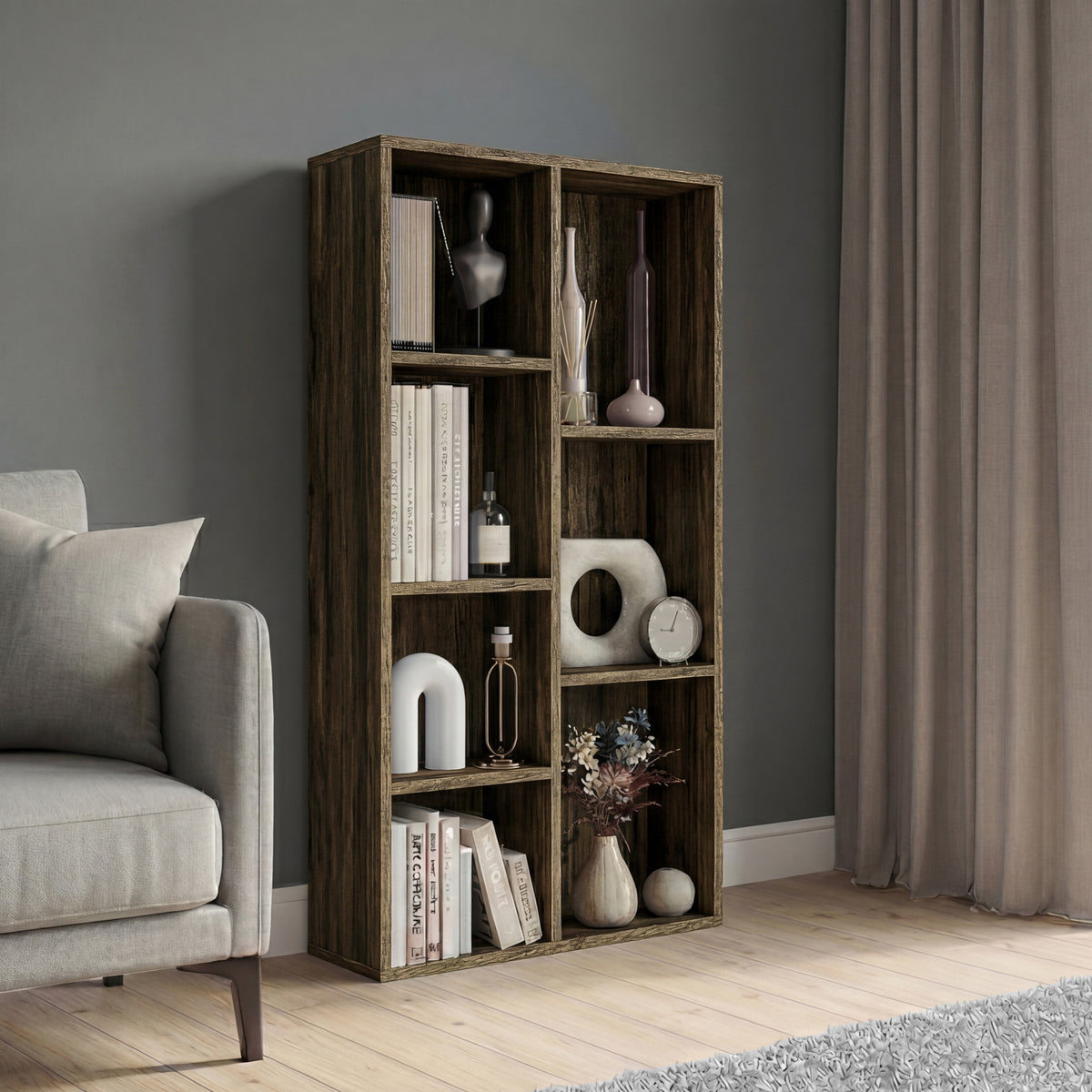 7-Cube Storage Cabinet Unit, Grey