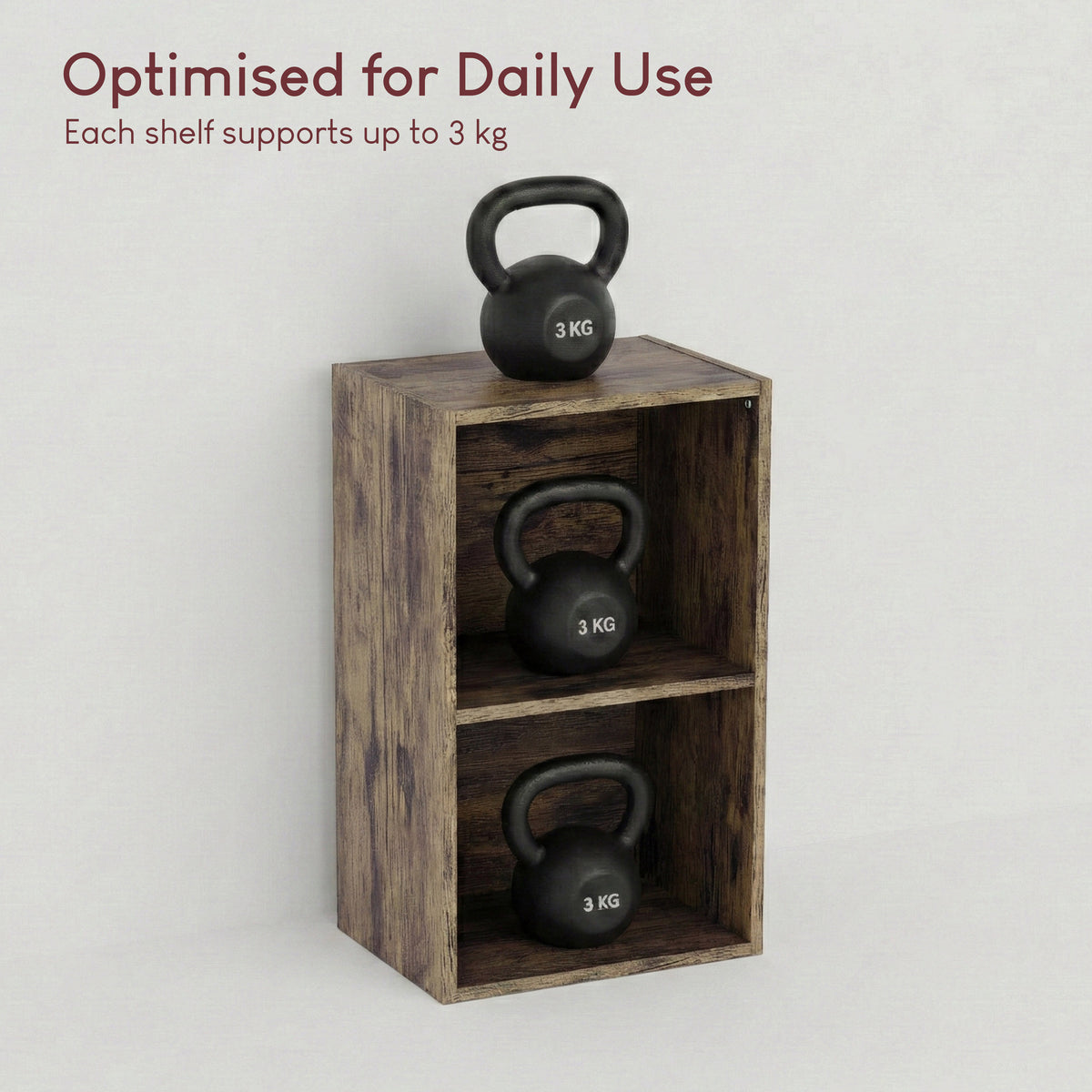 Oxford 2-Tier Cube Bookcase - Dark Wood
