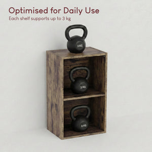 Oxford 2-Tier Cube Bookcase - Dark Wood
