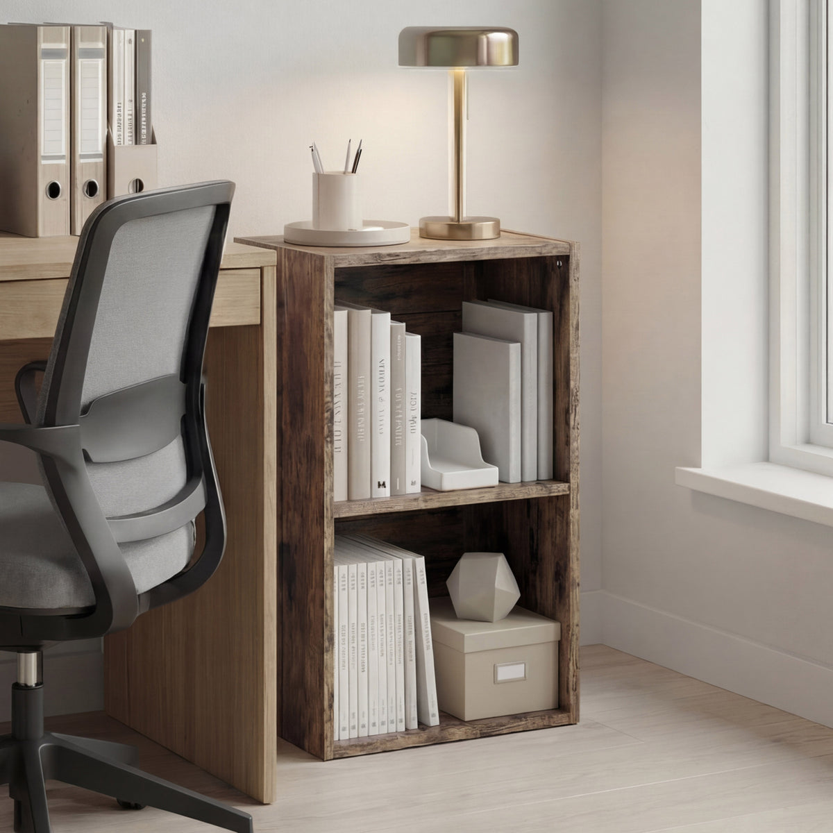 Oxford 2-Tier Cube Bookcase - Dark Wood