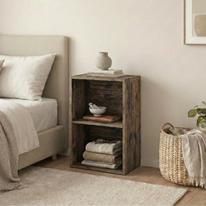 Oxford 2-Tier Cube Bookcase - Dark Wood