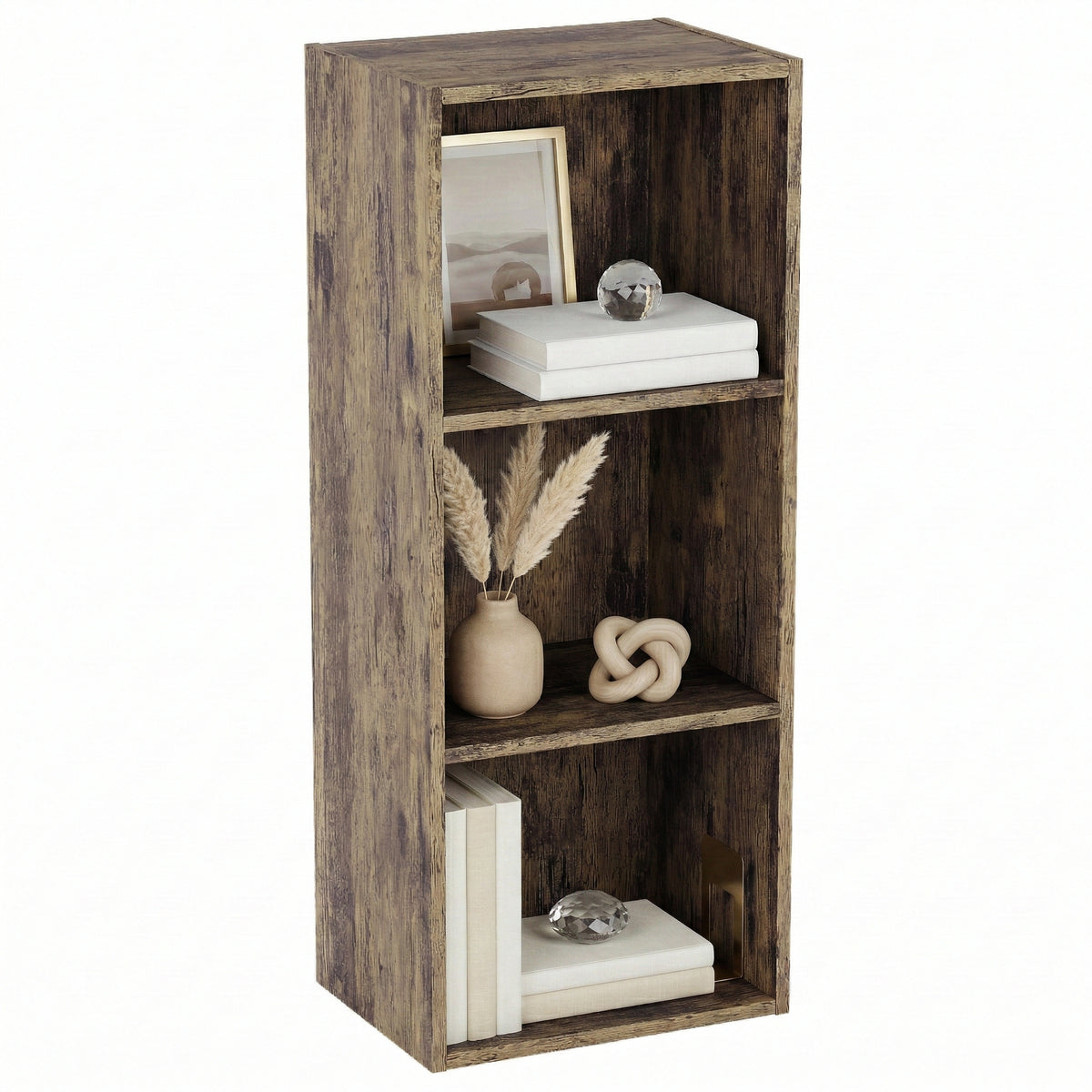 Oxford 3-Tier Cube Bookcase - Dark Wood
