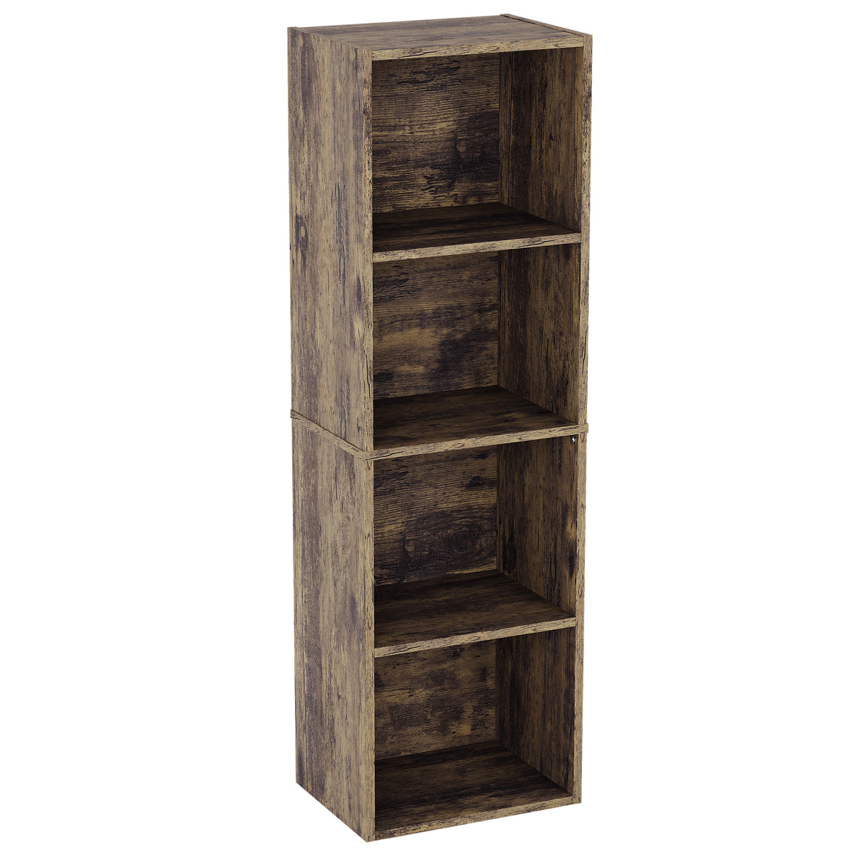 Oxford 4-Tier Cube Bookcase - Dark Wood