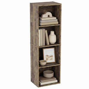 Oxford 4-Tier Cube Bookcase - Dark Wood