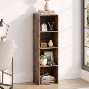Oxford 4-Tier Cube Bookcase - Dark Wood