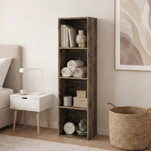 Oxford 4-Tier Cube Bookcase - Dark Wood