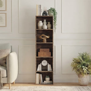 Oxford 5-Tier Cube Bookcase - Dark Wood