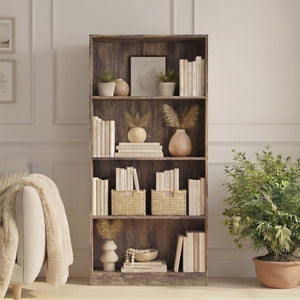 Cambridge 4-Tier Large Bookcase - Dark Wood