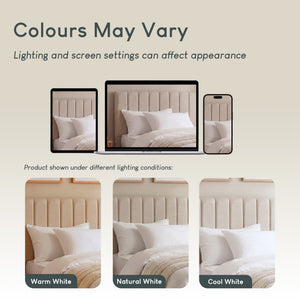 Vellaro Single Ottoman Fabric Bed & Mattress, Beige Linen