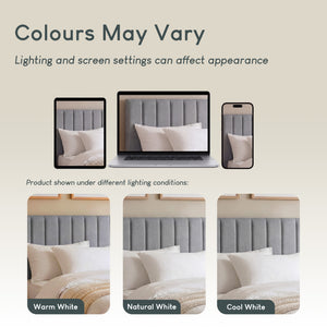 Vellaro Double Ottoman Fabric Bed & Mattress Light Grey Linen