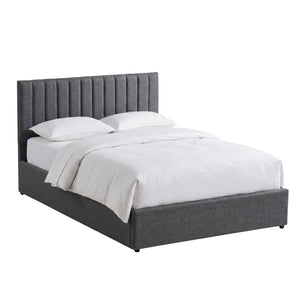 Vellaro King Size Ottoman Fabric Bed, dark Grey Linen