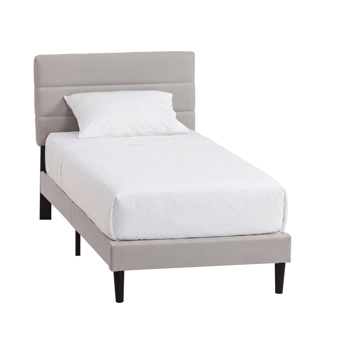 Vandura Single Fabric Bed and Mattress, Beige Linen