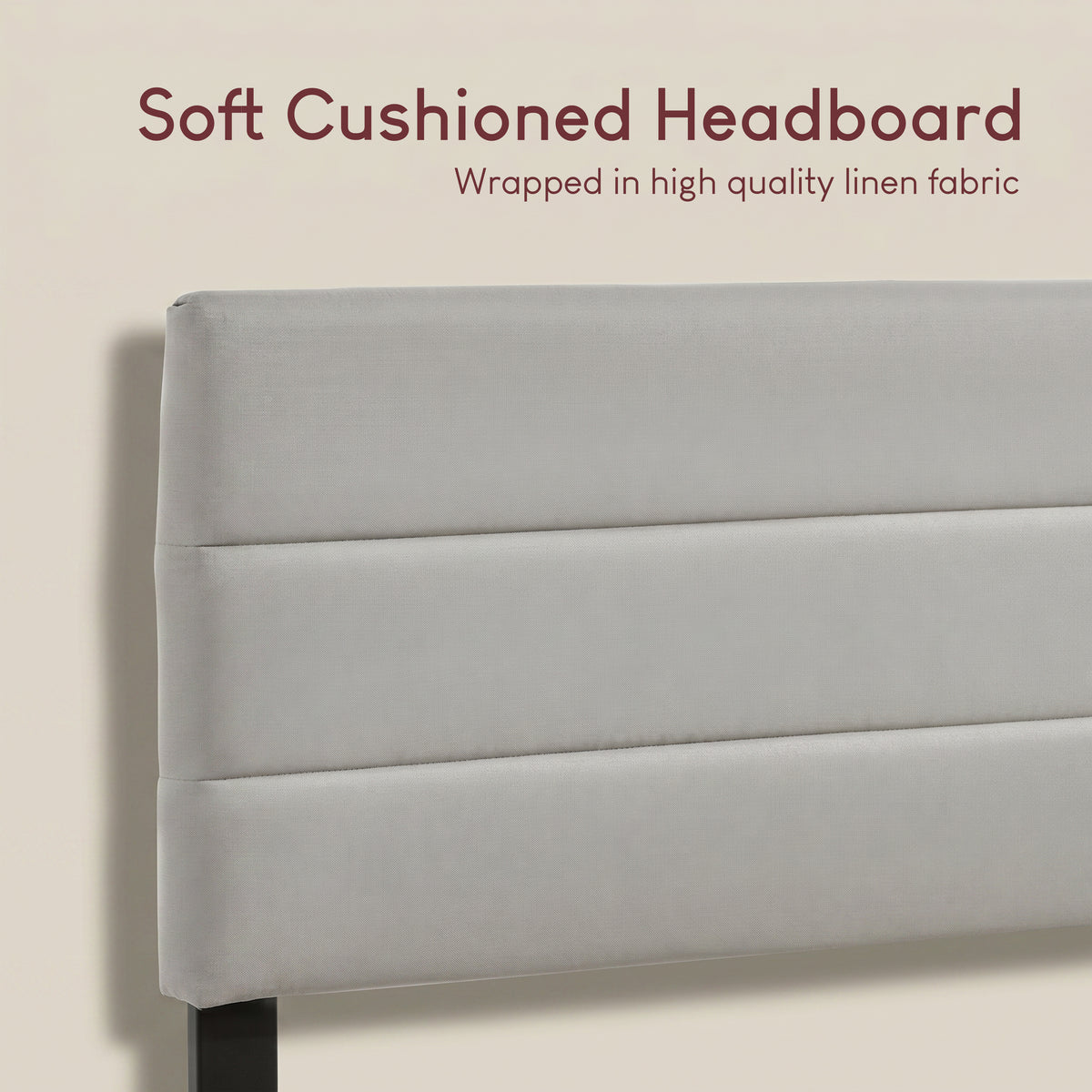Vandura Single Fabric Bed and Mattress, Beige Linen