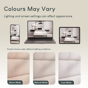Vandura Single Fabric Bed and Mattress, Beige Linen
