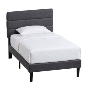 Vandura Single Fabric Bed, Dark Grey Linen