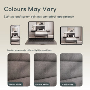 Vandura Single Fabric Bed, Dark Grey Linen