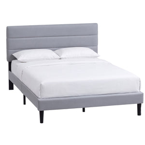 Vandura King Size Fabric Bed, Light Grey Linen