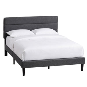 Vandura King Size Fabric Bed and Mattress, Dark Grey Linen