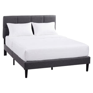 Velmora Double Fabric Bed and Mattress Dark Grey Linen