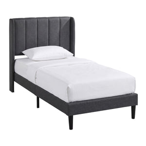 Vianna Single Fabric Bed, Dark Grey Linen