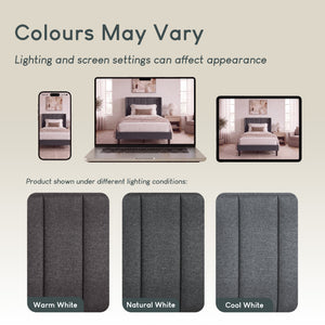 Vianna Single Fabric Bed, Dark Grey Linen