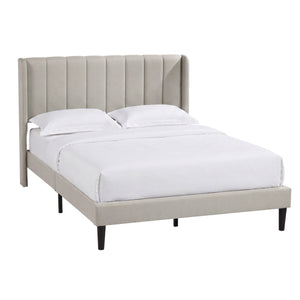 Vianna King Size Fabric Bed and Mattress Beige Linen