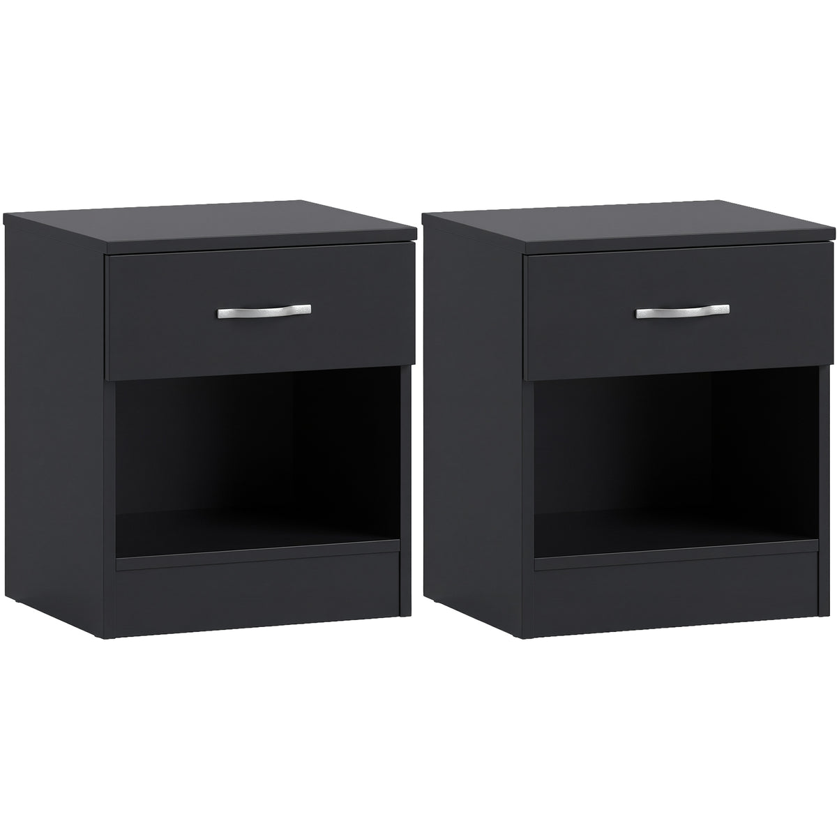 Riano 1 Drawer Bedside  Chest Set White Bedroom Storage Unit
