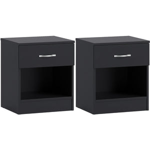 Riano 1 Drawer Bedside  Chest Set White Bedroom Storage Unit
