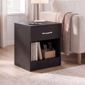 Riano 1 Drawer Bedside  Chest Set White Bedroom Storage Unit
