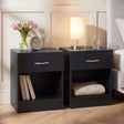 Riano 1 Drawer Bedside  Chest Set White Bedroom Storage Unit
