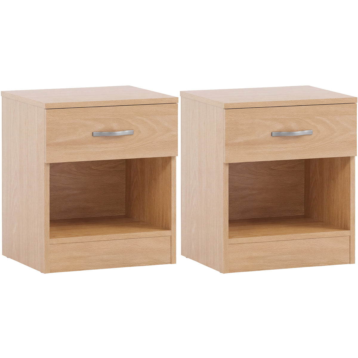 Riano 1 Drawer Bedside  Chest Set Pine Bedroom Storage Unit
