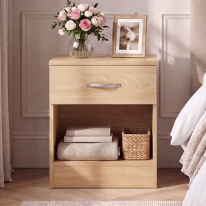 Riano 1 Drawer Bedside  Chest Set Pine Bedroom Storage Unit
