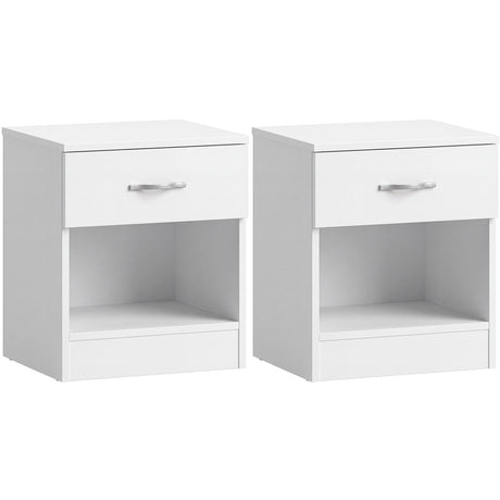 Riano 1 Drawer Bedside  Chest Set White Bedroom Storage Unit
