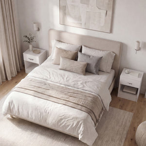 Riano 1 Drawer Bedside  Chest Set White Bedroom Storage Unit
