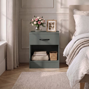 Riano 1 Drawer Bedside  Chest Set Green Bedroom Storage Unit
