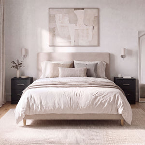 Riano 2 Drawer  Bedside  Chest Set Black Bedroom Storage Unit
