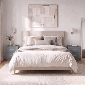 Riano 2 Drawer Bedside  Chest Set Grey Bedroom Storage Unit
