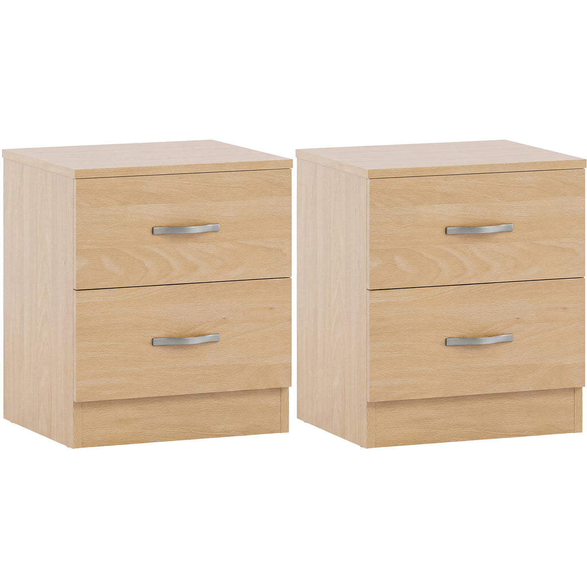 Riano 2 Drawer Bedside  Chest Set Pine Bedroom Storage Unit
