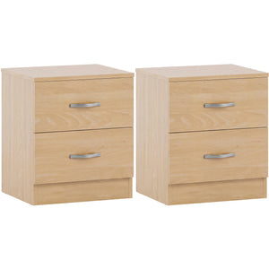 Riano 2 Drawer Bedside  Chest Set Pine Bedroom Storage Unit

