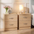 Riano 2 Drawer Bedside  Chest Set Pine Bedroom Storage Unit
