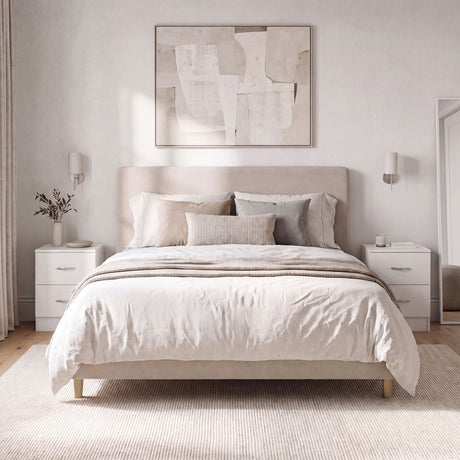 Riano 2 Drawer Bedside  Chest Set White Bedroom Storage Unit