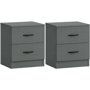 Riano 2 Drawer Bedside  Chest Set Green Bedroom Storage Unit

