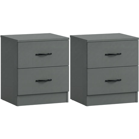 Riano 2 Drawer Bedside  Chest Set Green Bedroom Storage Unit
